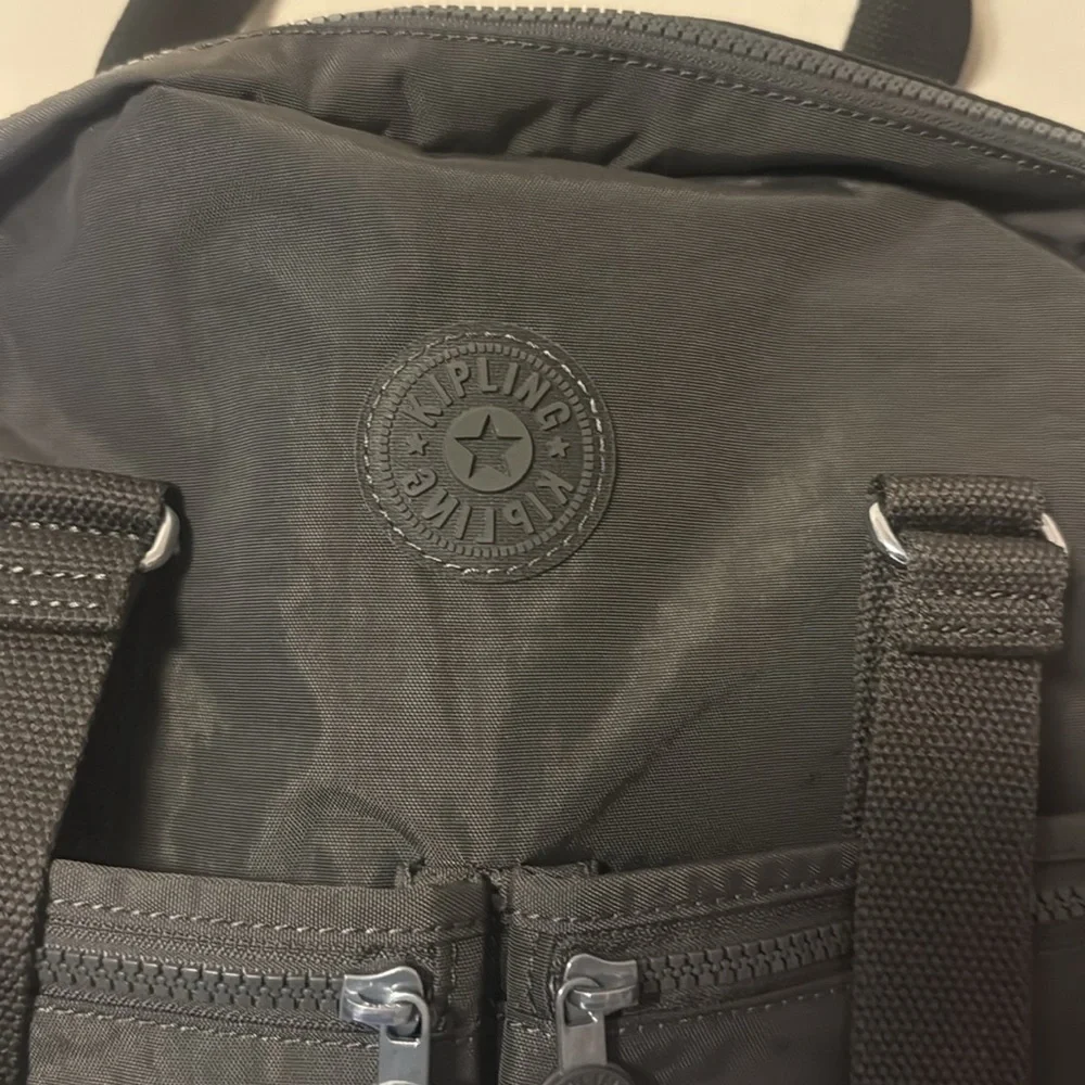 Kipling Black Duffel Bag, new, outside pockets, inside pockets, unisex